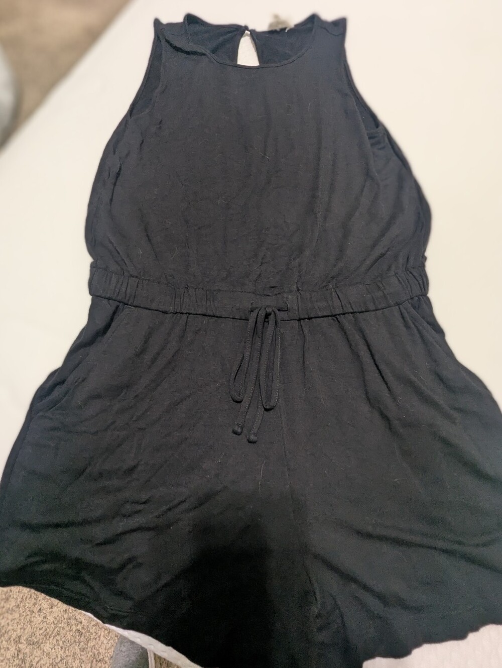 Loft Black Sleeveless Short Romper